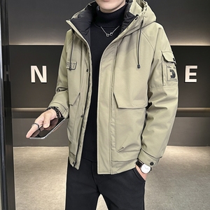 店主风2024冬季新款羽绒服男短款连帽潮牌冲锋衣外套8128--P200图片