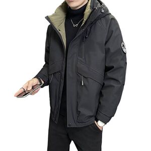 店主风2025冬季新款羽绒服男短款连帽潮牌冲锋衣外套8117--P200图片