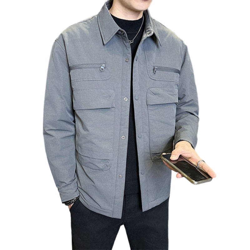 店主风2025冬季新款羽绒衬衫男精品轻薄标90%绒羽绒服5105-P200，男装衬衫，电商D238