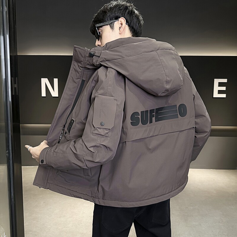 店主风2024冬季新款羽绒服男短款连帽潮牌冲锋衣外套8137--P215,男装羽绒服,电商D238