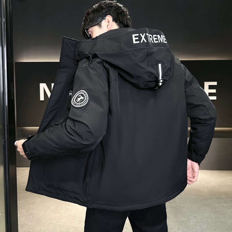 店主风2024冬季新款羽绒服男加厚连帽工装户外冲锋衣8073--P195,男装羽绒服,电商D238