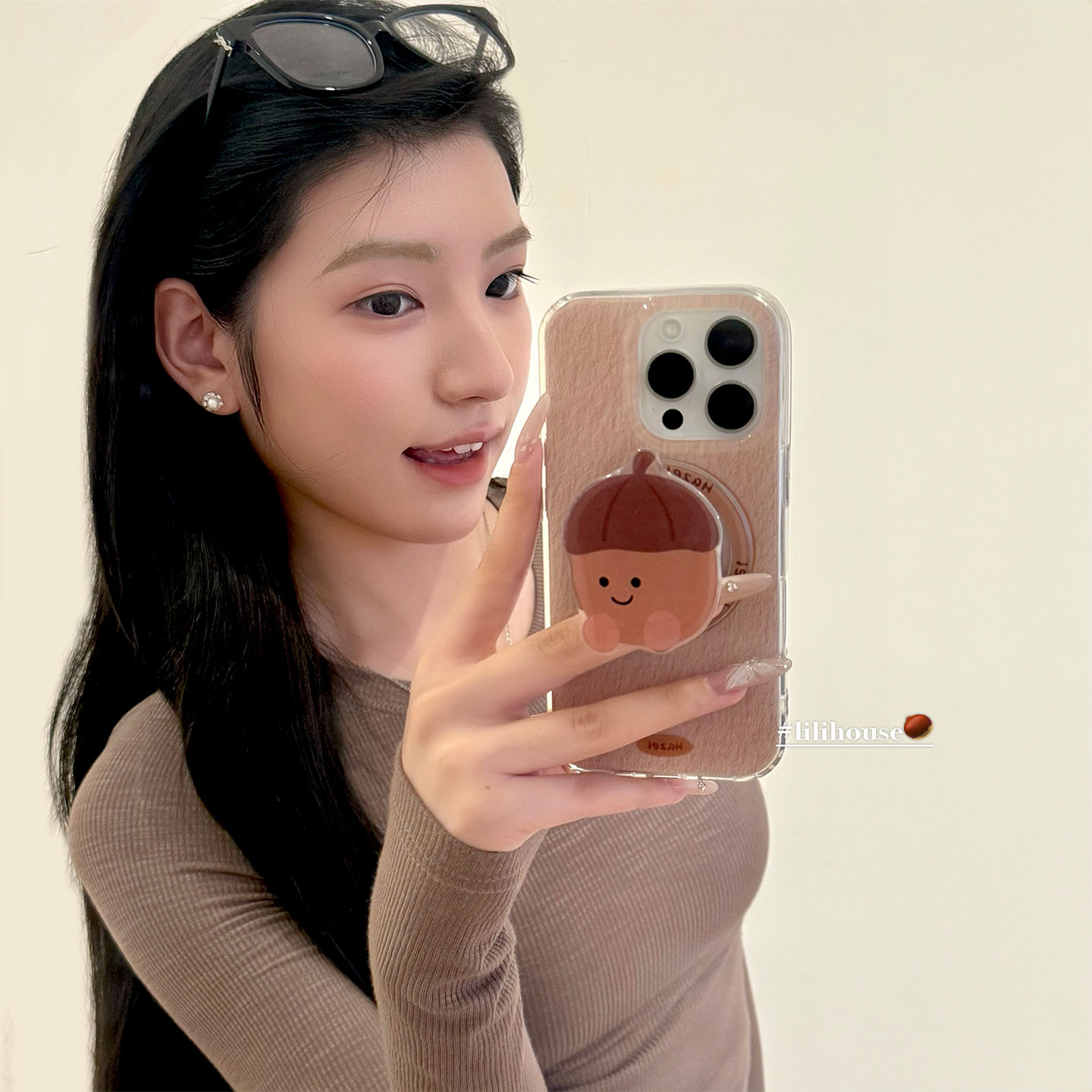 lilihouse韩国ins秋冬简约可爱栗子磁吸支架17适用17pro苹果17ProMax手机壳iPhone16全包15新款14Pro保护套女