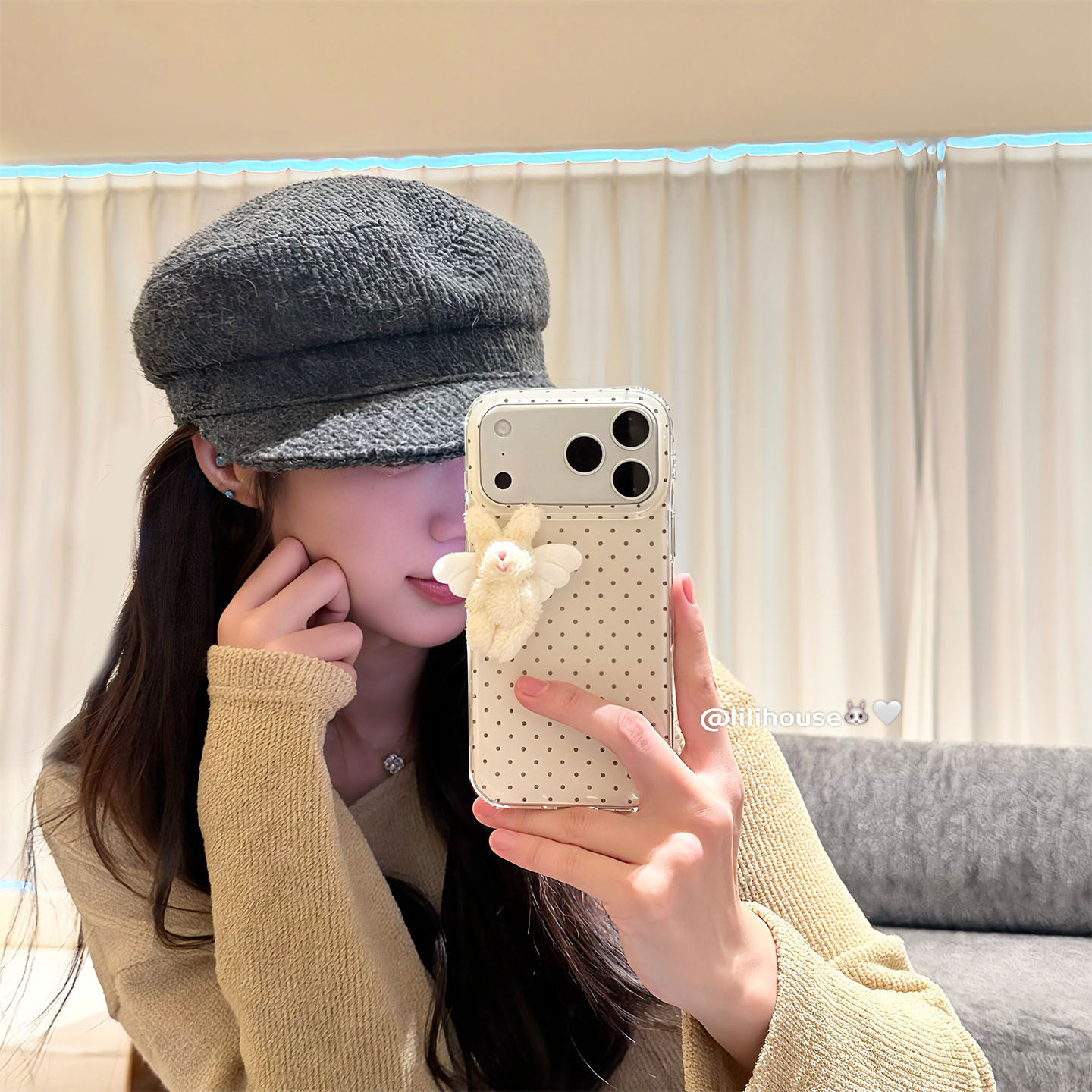 lilihouse韩国ins甜美少女波点可爱毛绒天使小兔适用17pro苹果17ProMax手机壳iPhone16全包15新款14Pro保护套,3C数码配件,手机保护套/壳,淘宝优惠券,粉丝福利购,淘宝优惠卷