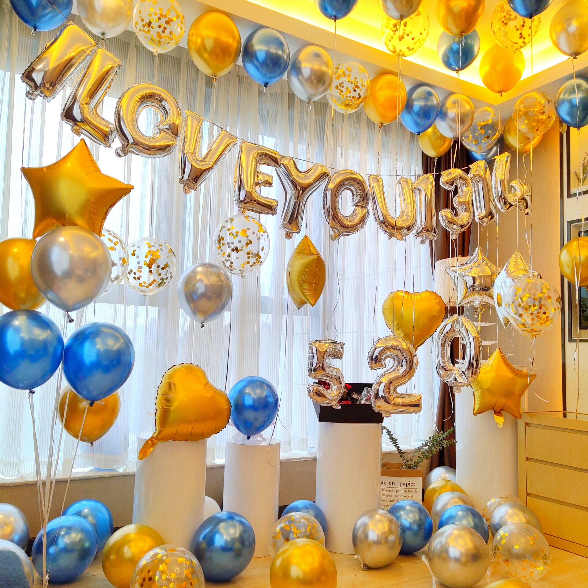 520情人节浪漫求婚表白布置结婚恋爱一周年纪念日惊喜装饰气球