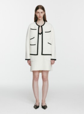 SERY 小香风针织羊毛短外套 羊毛背心裙