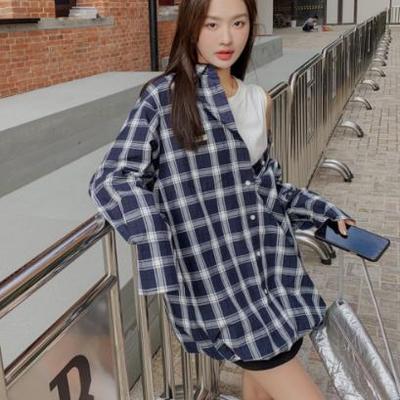 棉假两件格纹短款原创设计廓形