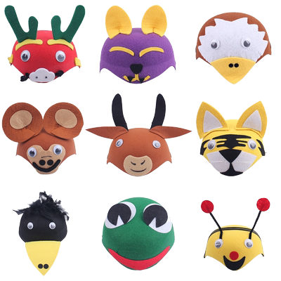卡通动物帽子儿童头饰