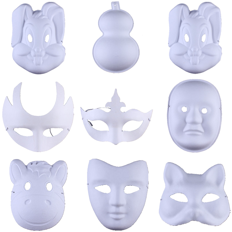 宸涛圣诞节diy面具白色纸浆面具白坯白模绘画DIY手工材料