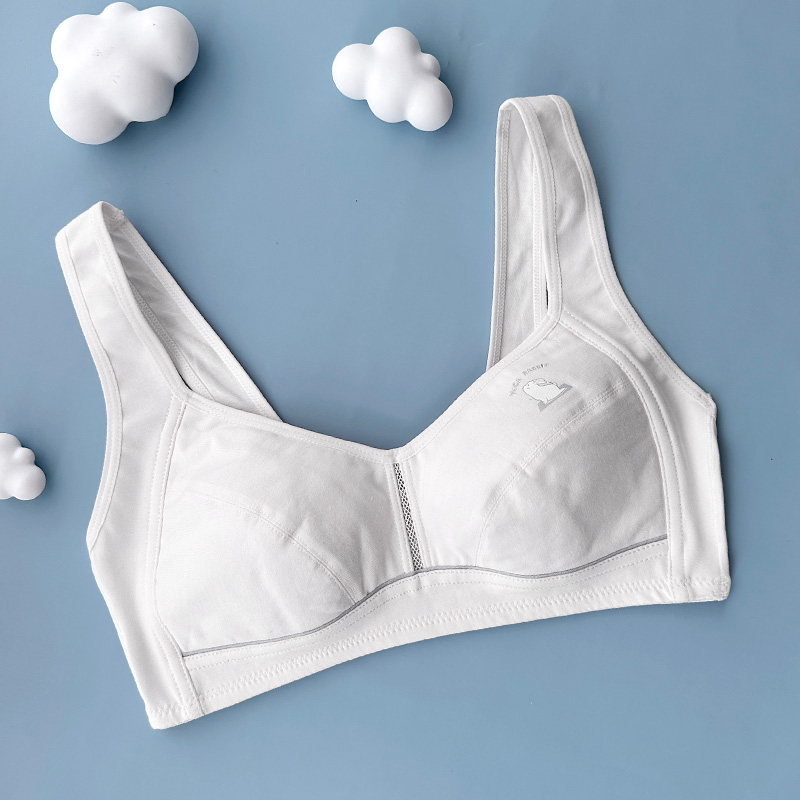 女生透气纯棉后背无扣内衣