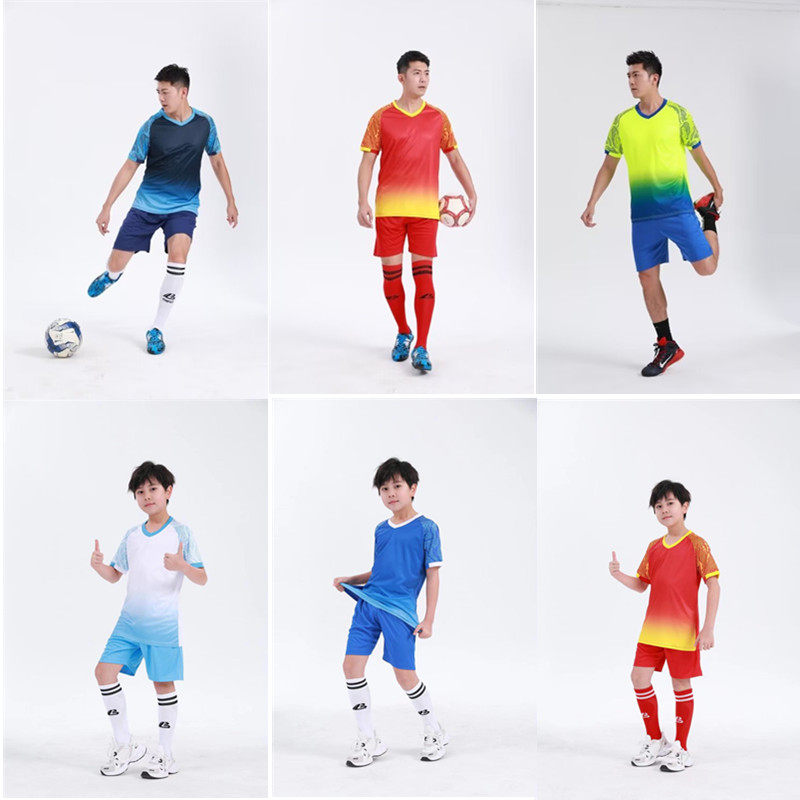 竞彪儿童足球服套装定制男女幼儿园球衣中小学生训练班服羽毛球服
