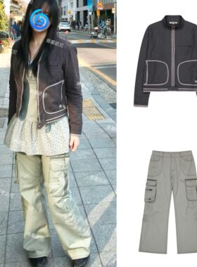 番薯欧尼自制coyseio秋季工装短外套newjeans同款立领上衣夹克女