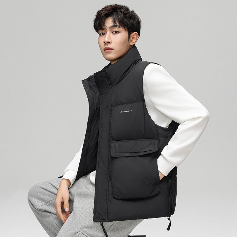 石狮市浪印户外冬季爆款可二开羽绒服马甲男户外可二开袖运动坎肩