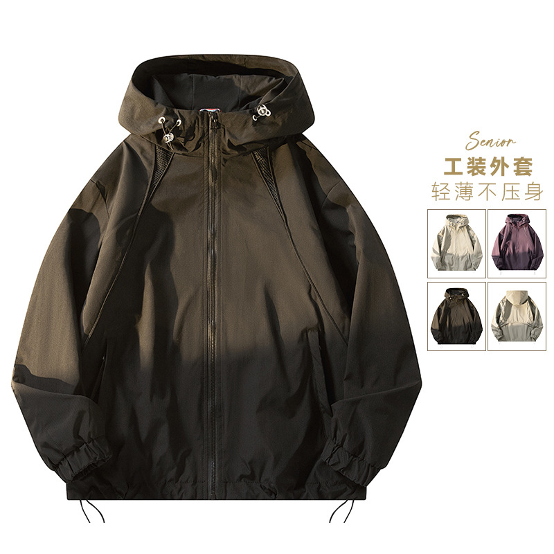 石狮市浪印户外品质户外冲锋衣痞帅加绒加厚情侣款外套3955米色男