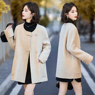 双面羊绒大衣女2025秋冬新款高级感小个子短款时尚流行毛呢外套女