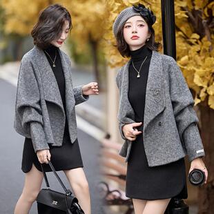 双面羊绒大衣女短款 高级感小个子休闲宽松羊毛呢外套 2025秋冬新款