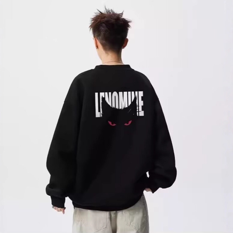 美式设计感卫衣男款秋季潮牌字母印花圆领长袖宽松休闲百搭上衣