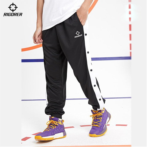 RIGORER/准者篮球排扣裤男女针织运动长裤全开扣束脚裤Z122311682