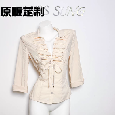 Mummy Cat 下蛋喵【不限定职场】25新品绑带收腰抽绳褶皱衬衫