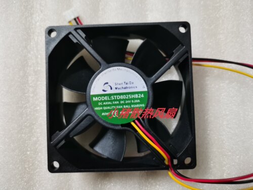 全新Shen Tai Da STD8025HB24 DC24V 0.20A变频器3线功能散热风扇