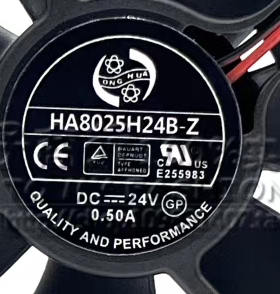 ONGHUA鸿华 HA8025H24B-Z 24V 0.50A  8CM大风量变频器散热风扇