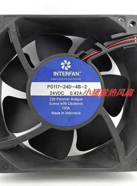 INTERFAN PO117-24D-4B-2 P0117-24D-4B-2 24V0.42A 12cm散热风扇