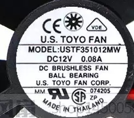 全新U.S.TOYO FAN 3510 12V 0.08A USTF351012MW 3.5CM散热小风扇