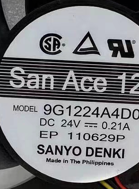 三洋12025 24V风扇9G1224A4D01/A404/A408/A402 9G1224G4D01/M401