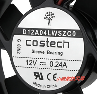全新现货COSTECH Sleeve Bearing 12025 D12A04LWSZC0 12V 0.24A