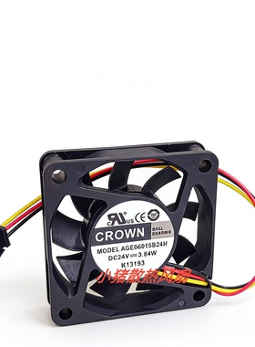 CROWN全新AGE06015B24H DC24V 3.84W 6015 6CM舞台灯光散热小风扇
