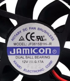 全新凯美JAMICON JF0615B1H-R 12V 0.17A 6CM 6015双滚珠散热风扇