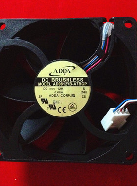 ADDA AD0812UB-A7BGP 12V 双滚珠4线测速温控大风量风扇8025 8CM
