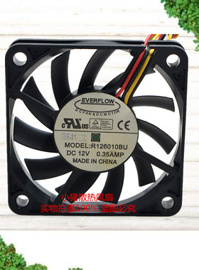 台湾EVERFLOW R126010BU 6010 6CM 12V 双滚珠 大风量CPU机箱风扇