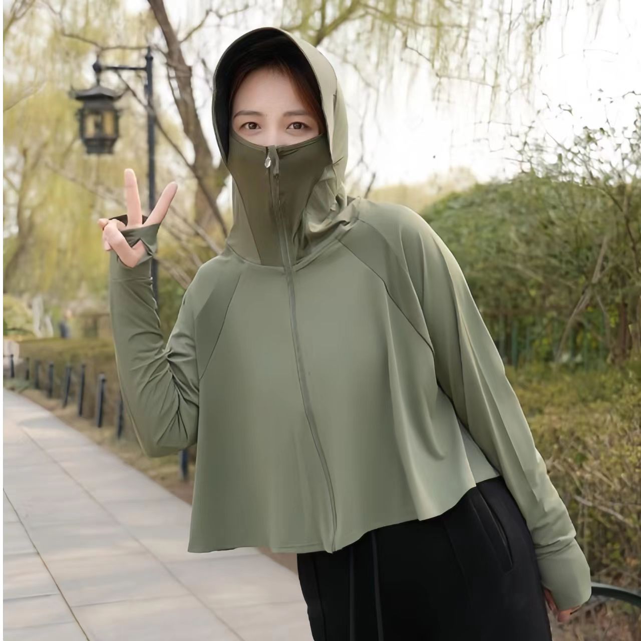 斗篷款夏季拉链速干防晒
