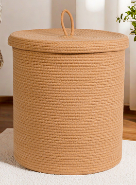 无漆可机洗编织篮衣服收纳筐可折叠脏衣篓外套收纳桶棉线框杂物篮