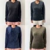 外贸日单户外保暖加厚加绒女秋衣圆领打底防寒长袖 内衣登山功能轻