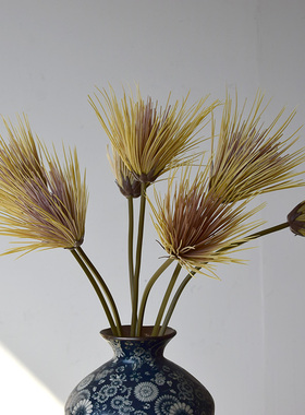 仿真绿植松针假树枝长枝伞撒草植物造景橱窗家居花艺装饰展示
