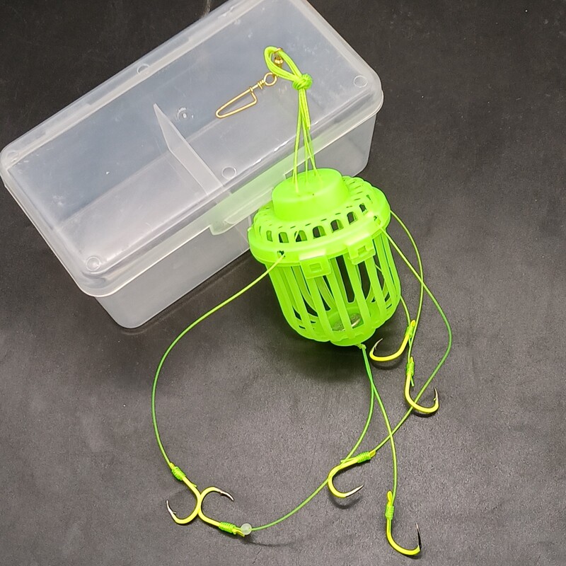 盒装 荧光夜光水怪钓笼钩鲢鳙钓组爆炸伊势尼有倒刺