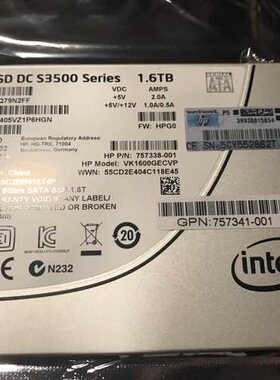 HP 757341-001 1.6TB SATA III SSD INTEL S3500 固态硬盘