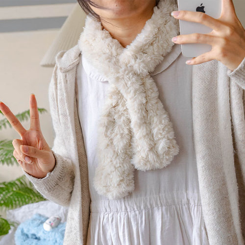 仿皮草手织围巾材料包手工diy新手自制保暖情侣简单礼物送女友