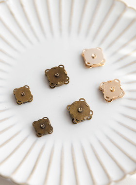 手工DIY布艺做包 古铜色暗扣磁扣吸扣梅花型手缝磁扣