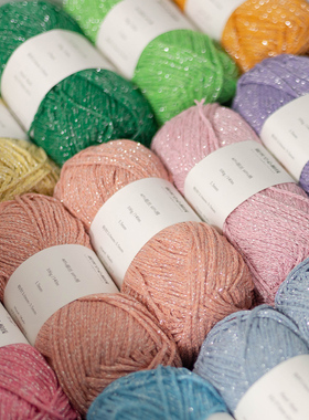 买5送1 银丝空心棉线1.5mm手工勾编织包线亮流银闪银丝线diy钩包