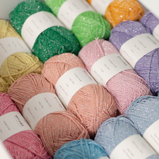 买5送1 银丝空心棉线1.5mm手工勾编织包线亮流银闪银丝线diy钩包