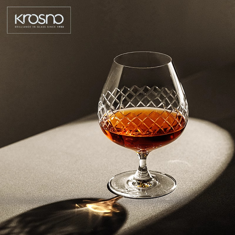 KROSNO水晶玻璃手工刻花白兰地杯图片