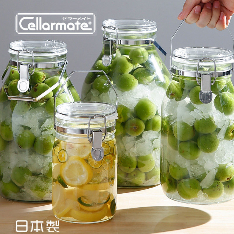 日本进口星硝泡酒玻璃瓶酒坛酒罐青梅酒专用酒瓶家用大容量密封罐