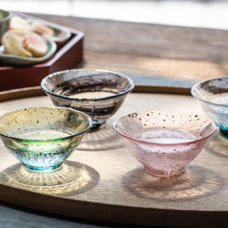 石塚硝子aderia金箔杯