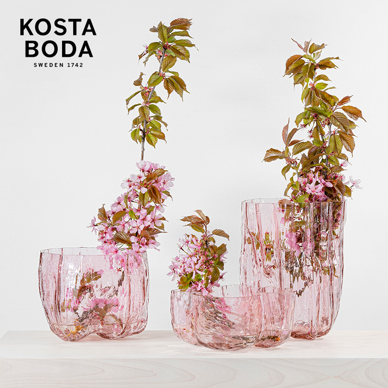 KOSTA BODA进口水晶玻璃Crackle裂纹花瓶 家居饰品摆件鲜花插花器 家居饰品 花瓶 原图主图