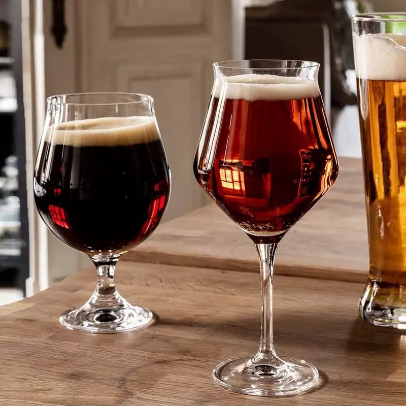 KROSNO波兰进口水晶玻璃精酿家用多用途啤酒杯酒吧专用大号扎啤杯