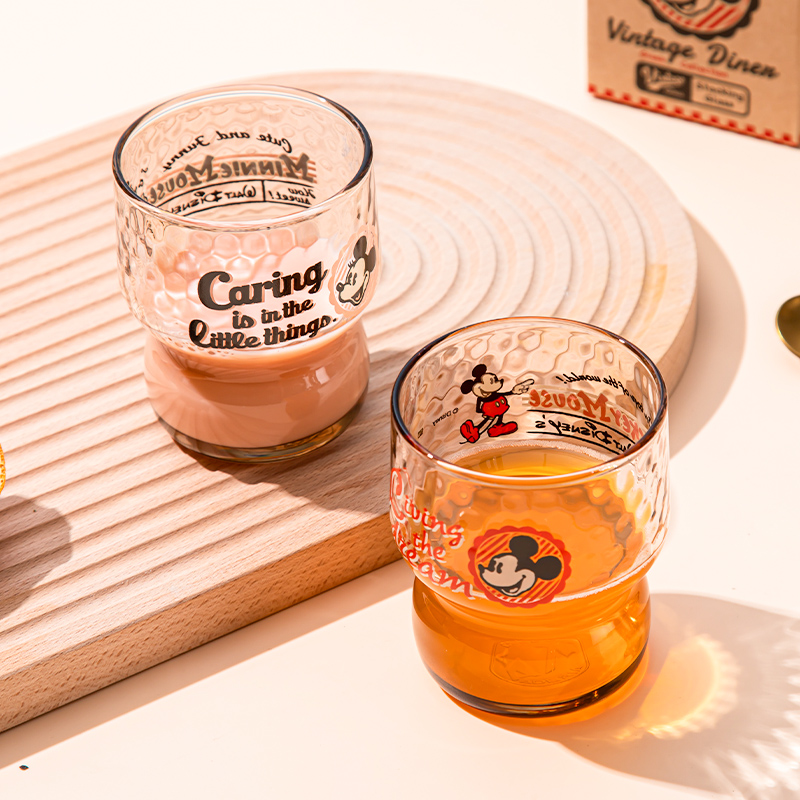 aderia玻璃卡通牛奶杯
