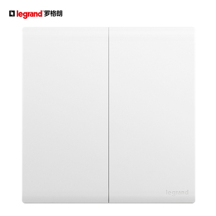 罗格朗简悦家用二开多控开关双开三控二位三联一灯 中途中间面板