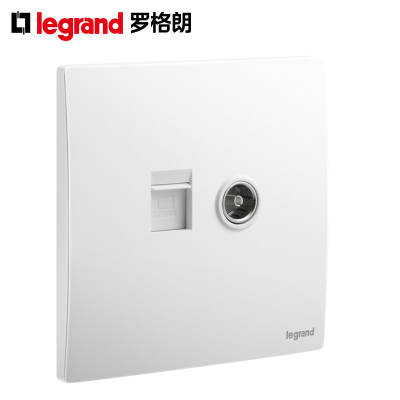 TCL罗格朗电脑电视线插座二合一网口网线网络和有线组合面板86型